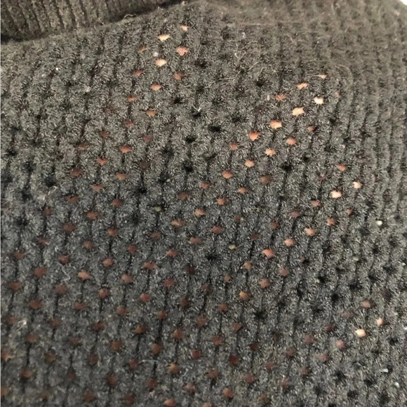90s style Black mesh knit turtle neck cropped sweater casual chic basic timeless - Picture 4 of 4